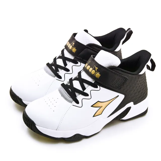 【DIADORA】大童 迪亞多那 22.5cm-25cm超寬楦避震籃球鞋 STABLE系列(白黑金 11118)