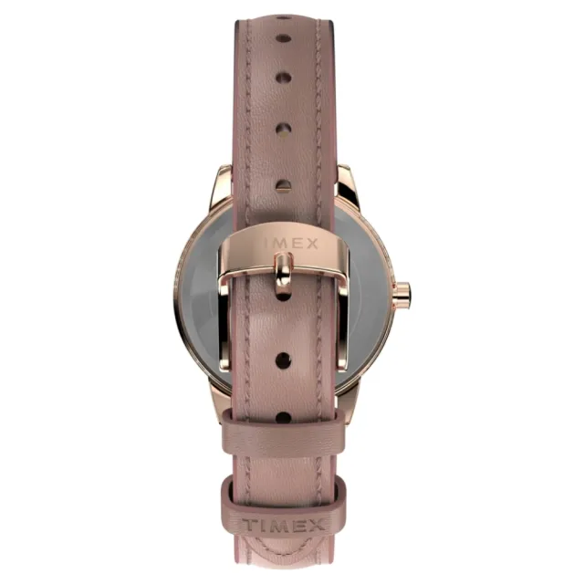【TIMEX】天美時 Easy Reader 30毫米玫瑰金錶殼 環保永續錶帶手錶 白x裸粉TXTW2W32300