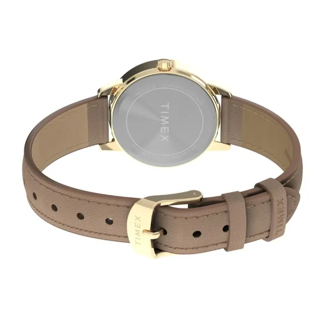 【TIMEX】天美時 Easy Reader 30毫米金色錶殼 環保永續錶帶手錶 白x裸膚 TXTW2W32400