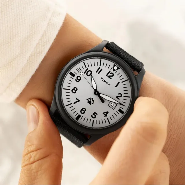 【TIMEX】天美時 遠征系列  42毫米環保再生 輕量戶外手錶 白x黑 TXTW2W34700