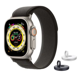 充電支架組【Apple】Apple Watch Ultra 49mm 鈦金屬錶殼+越野錶帶