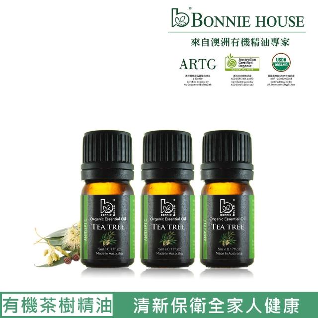 【Bonnie House 植享家】居家必備-茶樹精油5ml(三入組)