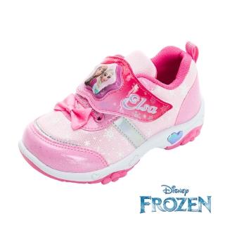 【Disney 迪士尼】冰雪奇緣 童鞋 電燈運動鞋/絆帶 易穿脫 透氣 臺灣製 粉紅(FOKX41603)