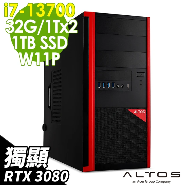 【Acer 宏碁】i7 RTX3080水冷工作站(Altos P150F8/i7-13700/32G/1TSSD+1TBX2 HDD/RTX3080-10G/W11P)