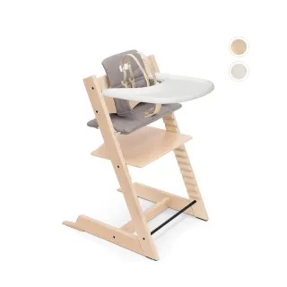 【STOKKE 官方直營】Tripp Trapp 6m+經典組合-櫸木(天然色&水洗白)