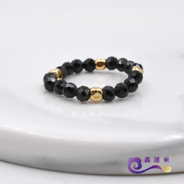 【鑫運來】◎切角黑尖晶石戒指
