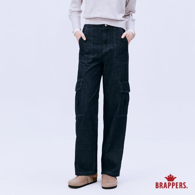 【BRAPPERS】女款 Boy friend系列-高腰全棉工裝直筒褲(深藍)