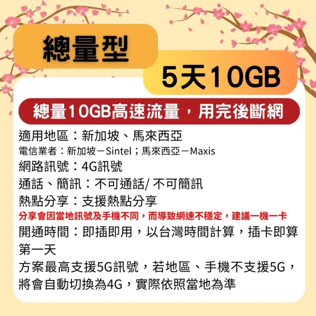 【星光卡  STAR SIM】新馬上網卡5天10GB高速流量(旅遊上網卡 新加坡 網卡 馬來西亞網路)