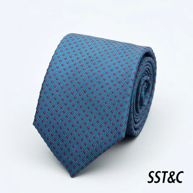【SST&C 換季７５折】藍色幾何窄版領帶1912403022