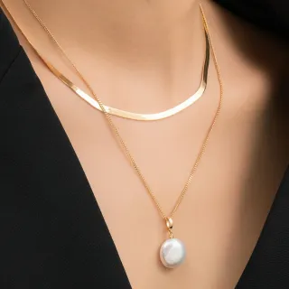 【KARAT】天然 極光巴洛克 蛇骨鍊 黃K色