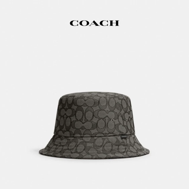 COACHCOACH 官方直營男女同款經典Logo漁夫帽-炭黑色(CH401)