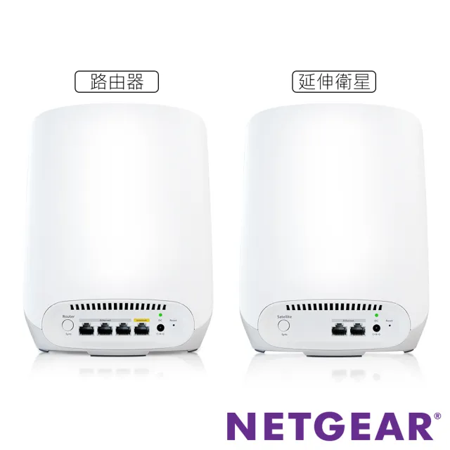 【NETGEAR】3入 ★ WiFi 6 三頻 AX5400 Mesh 1GHz 雙核 + 1GB RAM 路由器/分享器(Orbi RBK763)