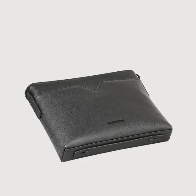 【BRAUN BUFFEL 德國小金牛】台灣總代理 韋林 斜背包-黑色(BF523-61-BK)