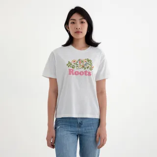 【Roots】Roots 女裝- COOPER FLORAL寬版短袖T恤(白色)