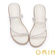 【ORIN】氣質細緻鑽條平底涼拖鞋(白色)