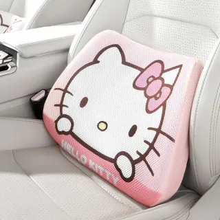 【HELLO KITTY】凱蒂貓蜂窩凝膠汽車腰靠(汽車靠墊 車用腰靠)