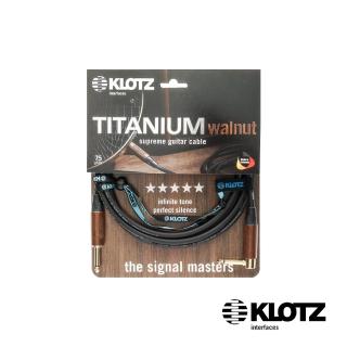 【KLOTZ】TITANIUM 吉他導線 3米 核桃木 6.3mm-L頭(公司貨)