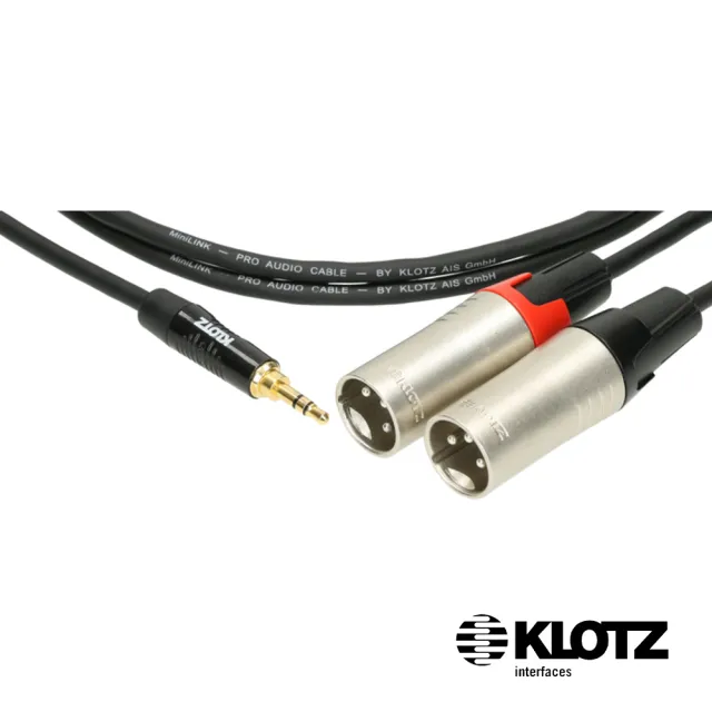 【KLOTZ】KY5 MiniLink Pro Y-Cable 1.8米 黑 3.5mm - 2x XLR(公司貨)