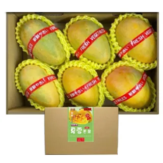 【WANG 蔬果】台東純正夏雪芒果大果4-6入x2盒(2.5kg/盒_果農直配)