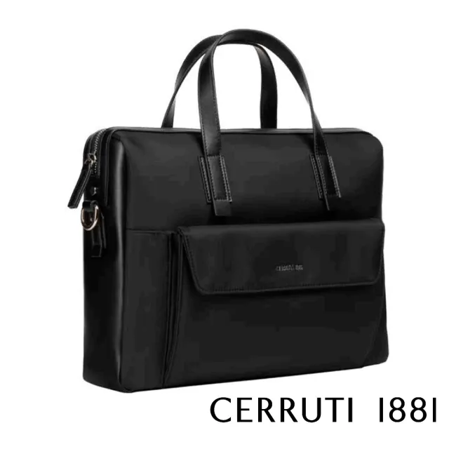 【Cerruti 1881】義大利原裝進口 頂級公事包/斜背包(黑色 CECA06492T)