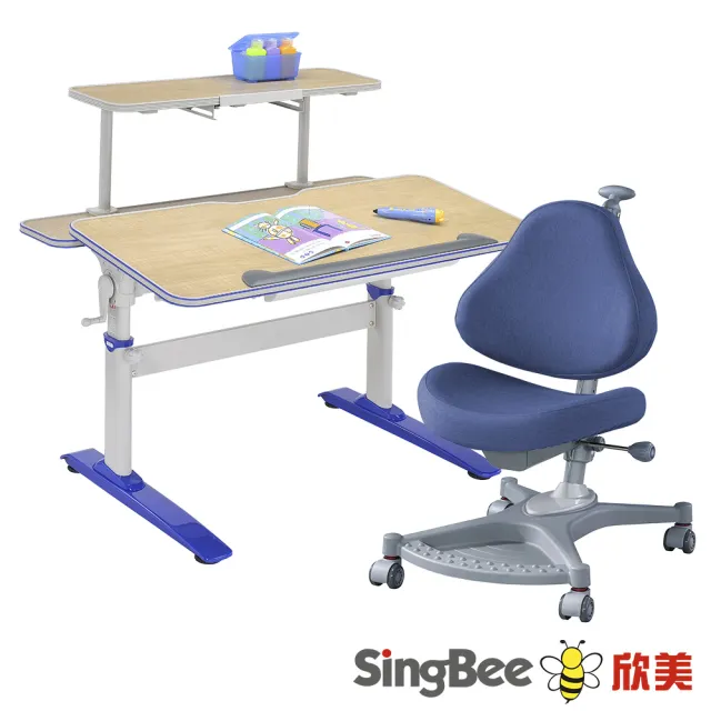 【SingBee 欣美】寬105cm 兒童桌椅組SBD-501&80+139S椅(書桌椅 兒童桌椅 兒童書桌椅)