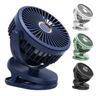 【MOIS摩世】7200mAh多功能USB充電風扇(四段風速 角度可調 夾扇 桌扇)
