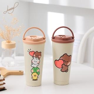 【Hiromimi】LINE FRIENDS minini手提不鏽鋼杯750ml(2款可選)