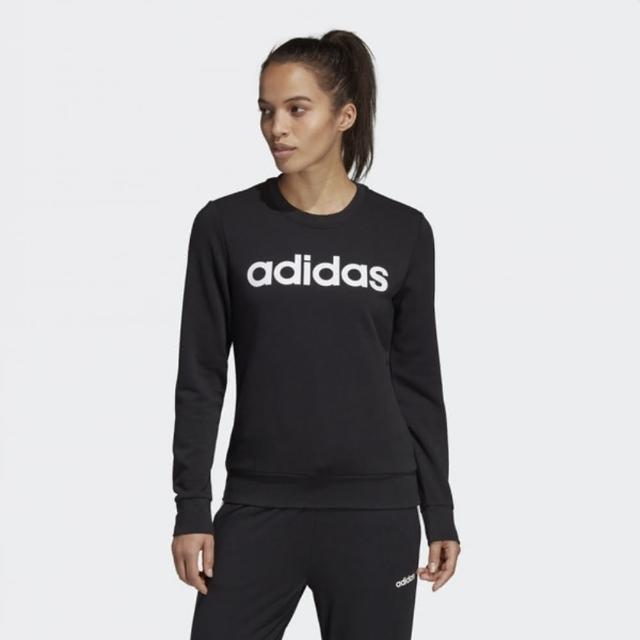 【adidas 愛迪達】上衣 女款 長袖上衣 運動 黑 DP2363