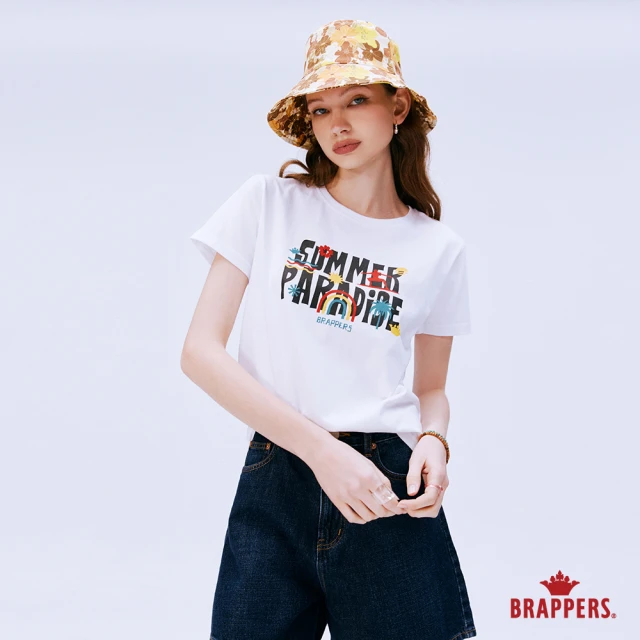 BRAPPERS 女款 SUMMER PARADISE印花T(白)