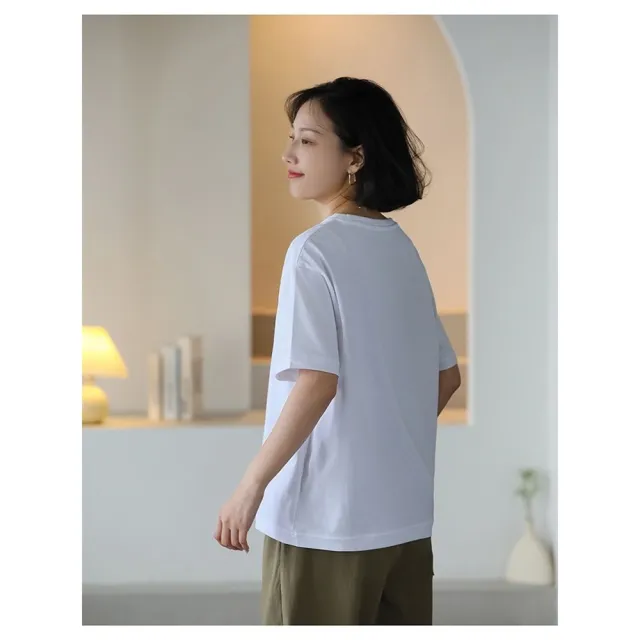 【ibella 艾貝拉】時尚印花T恤棉T短袖上衣女75-11-81105-24(F 尺碼)