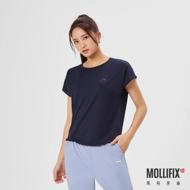 Mollifix 瑪莉菲絲 涼感後背鏤空短袖上衣、瑜珈上衣、瑜珈服(3色任選)
