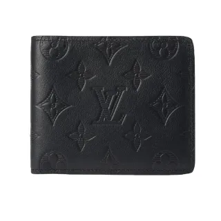 【Louis Vuitton 路易威登】M62901 經典Multiple系列Monogram柔軟小牛皮對開男用錢包短夾(黑色)