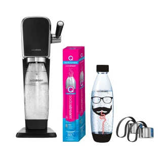 【Sodastream】ART 拉桿式自動扣瓶氣泡水機 白/黑(加碼送鋼瓶+水瓶+瓶蓋)