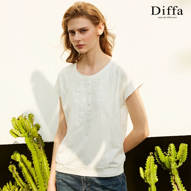 Diffa 異素材拼接設計針織衫-女折扣推薦