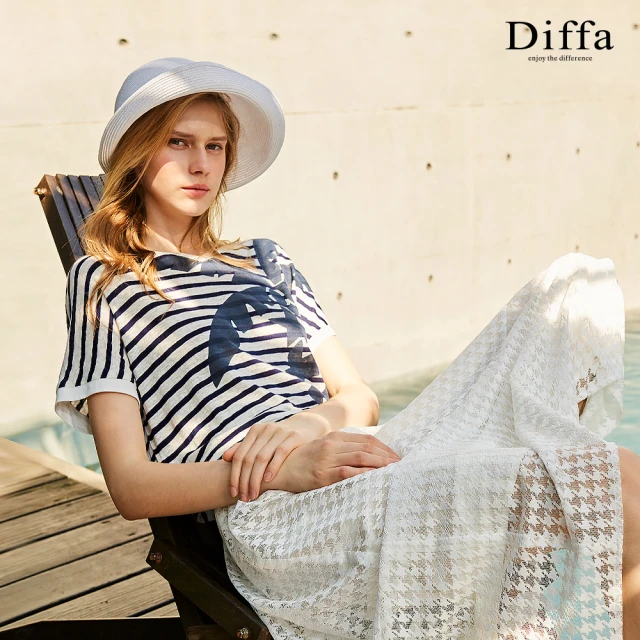 Diffa 精緻貼袋設計長寬裙-女品牌優惠