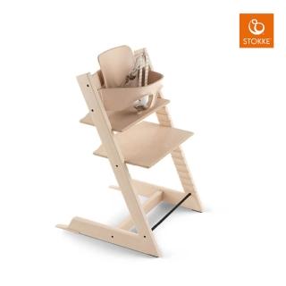 【STOKKE 官方直營】Tripp Trapp成長椅6m+入門組合-櫸木 天然色&水洗白(兒童/餐椅/學習椅)