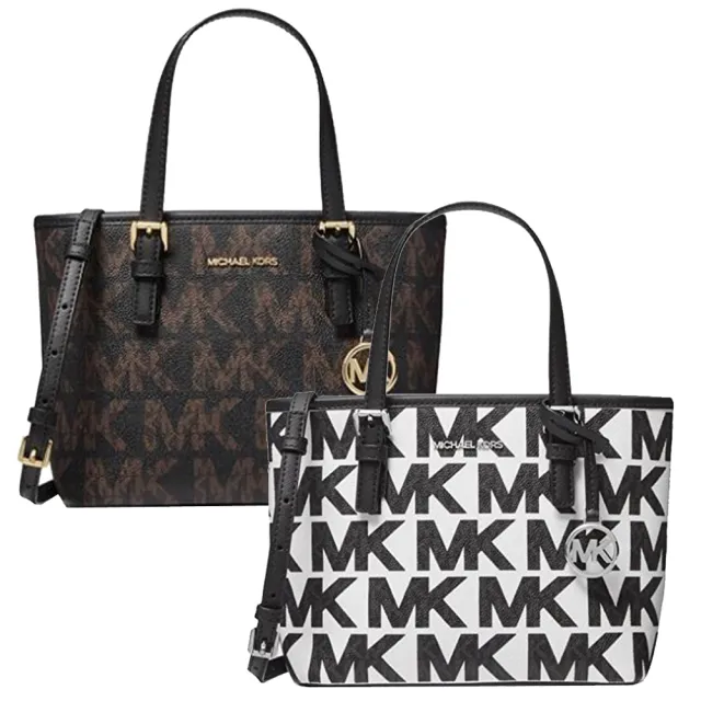 【Michael Kors】PVC滿版LOGO小款手提斜背托特包(6色)