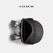 【COACH官方直營】VARSITY經典Logo印花條紋WEST雙肩包-青銅色硬體/炭黑色/丹寧藍色/粉筆白色(3001)