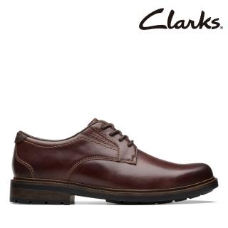 【Clarks】男鞋 Un Shire Low 寬楦透氣緩震舒適紳士鞋 休閒皮鞋(CLM74653D)