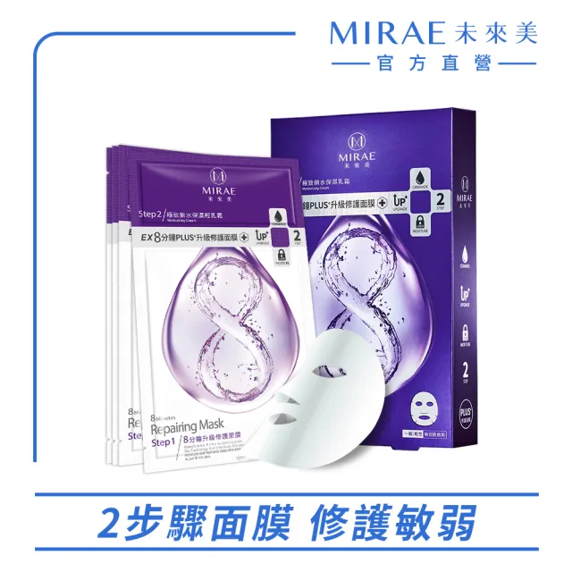 【MIRAE 未來美】EX8分鐘PLUS升級面膜(保濕/修護/潤白)