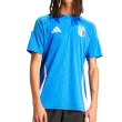 【adidas 愛迪達】Adidas FIGC A JSY 男款 藍色 V 領 義大利隊主題 客場足球上衣 吸濕排汗 短袖 IN0657