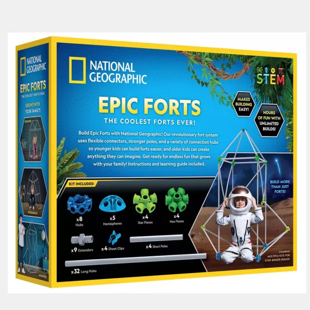 【National Geographic 國家地理】奇幻小堡壘創意工程建築套組 -70件(搭建堡壘跟火箭)