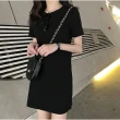 【Shiny 藍格子】氣質純色圓領短袖連身裙 V3070 現+預(女裝 洋裝 裙子)