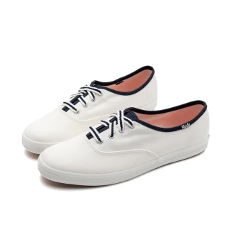 【Keds】CHAMPION 經典帆布撞色休閒小白鞋-白藍(9243W234342)