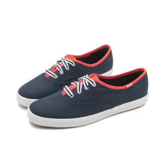 【Keds】CHAMPION 經典帆布撞色休閒鞋-藍紅(9243W234341)