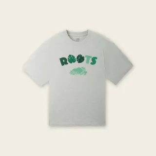 【Roots】Roots 男裝- NATURE BEAVER寬版短袖T恤(白麻灰)