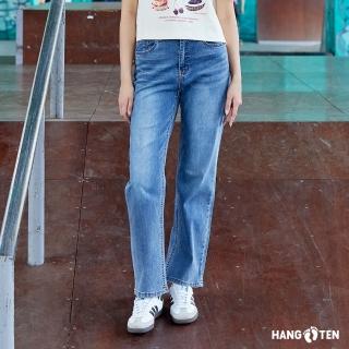 【Hang Ten】女裝-韓國同步款-STRAIGHT FIT涼爽吸濕快乾直筒牛仔長褲(多色選)