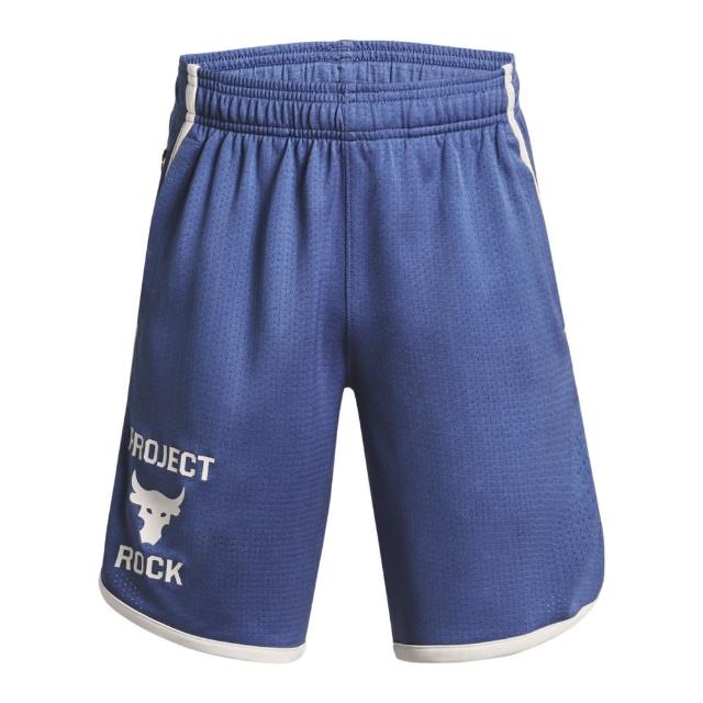 【UNDER ARMOUR】UA 男童 Pjt Rock巨石強森 Mesh 運動短褲_1380209-480(藍)