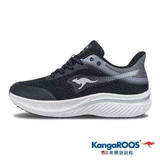 【KangaROOS】女鞋 RUN LUNAR 輕量跑鞋 輕質透氣 緩震回彈 訓練鞋(黑/白-KW41390)