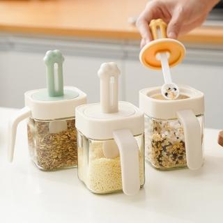【丹丹有品】貓爪伸縮調味料罐裝組(調料罐 調味罐 調味料 鹽罐 密封罐 分裝罐 廚房收納)